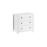 Commode 3 tiroirs CELESTINE - Pin massif, blanc