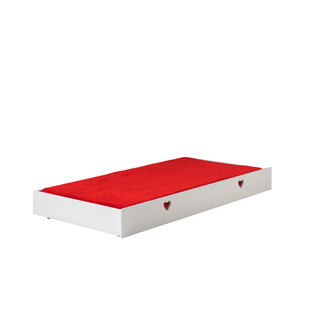 Lit gigogne CELESTINE 90 x 190 cm - Pin massif, blanc