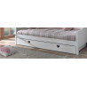 Lit gigogne CELESTINE 90 x 190 cm - Pin massif, blanc