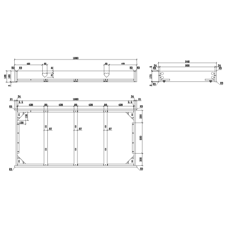 Lit gigogne CELESTINE 90 x 190 cm - Pin massif, blanc