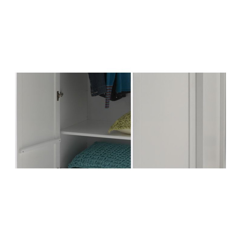 Armoire 2 portes étagère supplémentaire CELESTINE - Panneaux de particules, blanc