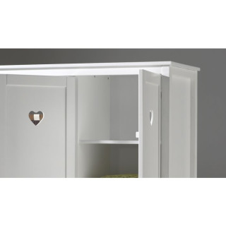 Armoire 3 portes étagère supplémentaire CELESTINE - Panneaux de particules, blanc