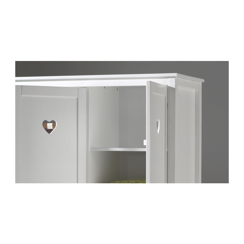 Armoire 3 portes étagère supplémentaire CELESTINE - Panneaux de particules, blanc