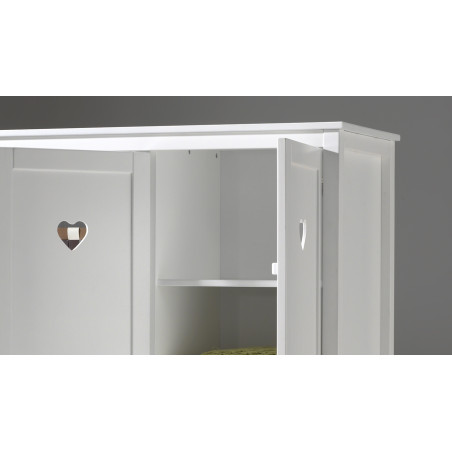 Armoire 3 portes étagère supplémentaire CELESTINE - Panneaux de particules, blanc