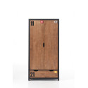Armoire 2 portes GEOFFROY - Pin massif, nature