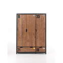 Armoire 3 portes GEOFFROY - Pin massif, nature