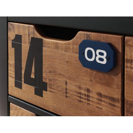 Commode 3 tiroirs GEOFFROY - Pin massif, nature
