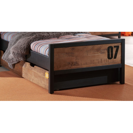 Lit gigogne GEOFFROY 90 x 190 cm - Pin massif, nature