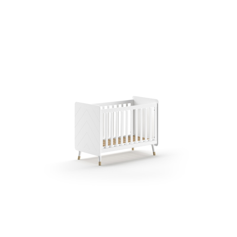 Lit bébé GASPARD 60 x 120 cm - Pin massif, blanc