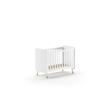 Lit bébé GASPARD 60 x 120 cm - Pin massif, blanc