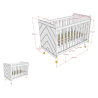 Lit bébé GASPARD 60 x 120 cm - Pin massif, blanc