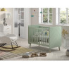 Lit bébé GASPARD 60 x 120 cm - Pin massif, vert olive