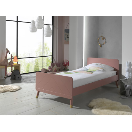 Lit GASPARD 90 x 200 cm - Pin massif, rose