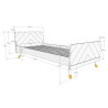 Lit GASPARD 90 x 200 cm - Pin massif, rose