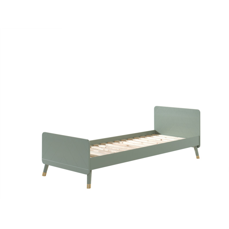 Lit GASPARD 90 x 200 cm - Pin massif, vert olive