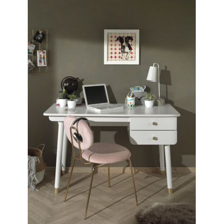 Bureau GASPARD - Pin massif, blanc