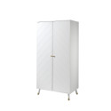 Armoire 2 portes GASPARD - Pin massif, blanc