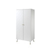 Armoire 2 portes GASPARD - Pin massif, blanc