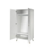 Armoire 2 portes GASPARD - Pin massif, blanc