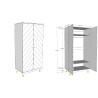 Armoire 2 portes GASPARD - Pin massif, blanc