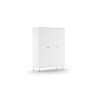 Armoire 3 portes GASPARD - Pin massif, blanc
