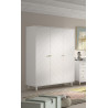 Armoire 3 portes GASPARD - Pin massif, blanc