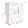 Armoire 3 portes GASPARD - Pin massif, blanc