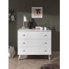 Commode 3 tiroirs GASPARD - Pin massif, blanc