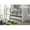 Lit superposé (80) LEBRAC 90 x 200 cm - Panneaux de particules, gris