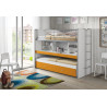 Lit superposé (80) LEBRAC 90 x 200 cm - Panneaux de particules, orange