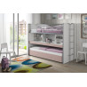 Lit superposé (80) LEBRAC 90 x 200 cm - Panneaux de particules, rose