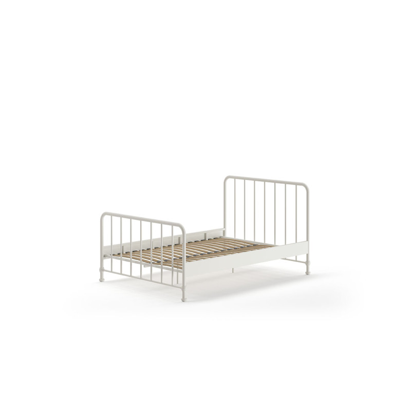 Lit BASTIAN 140 x 200 cm - Métal, blanc