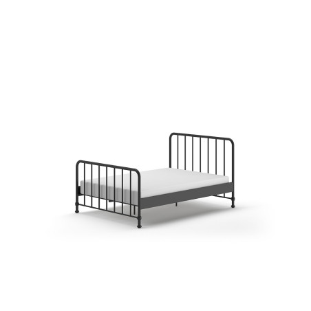 Lit BASTIAN 140 x 200 cm - Métal, noir