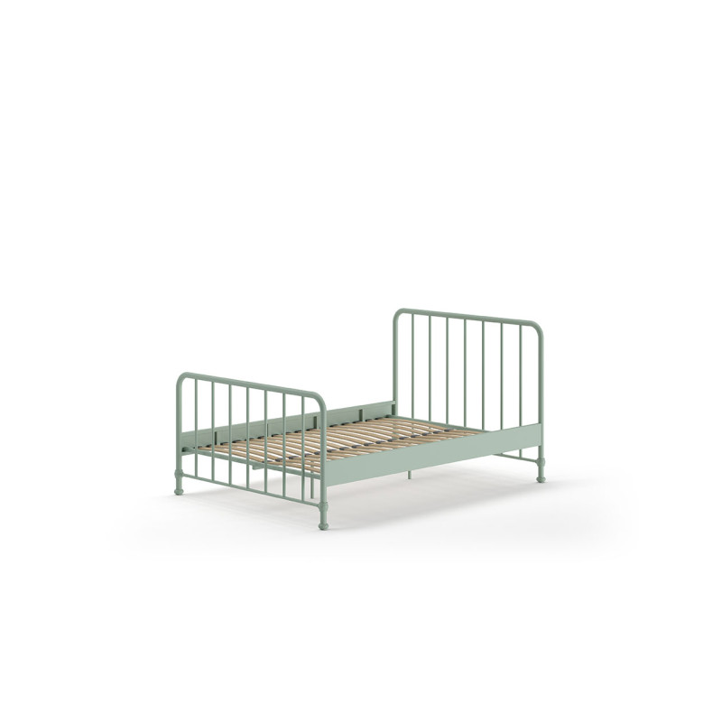 Lit BASTIAN 140 x 200 cm - Métal, vert olive