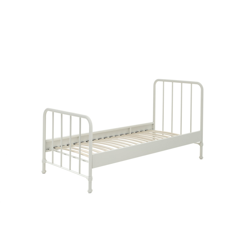 Lit BASTIAN 90 x 200 cm - Métal, blanc