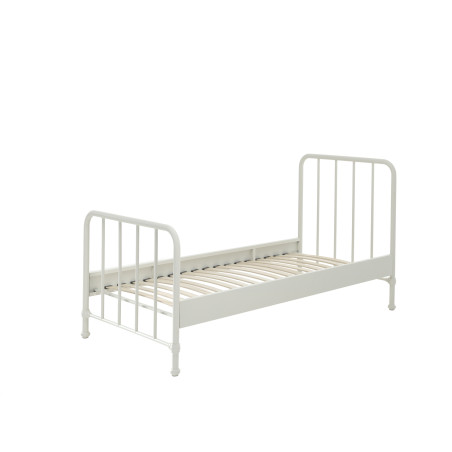 Lit BASTIAN 90 x 200 cm - Métal, blanc