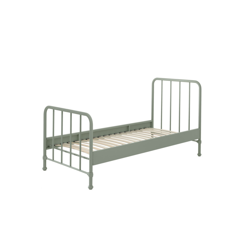 Lit BASTIAN 90 x 200 cm - Métal, vert olive