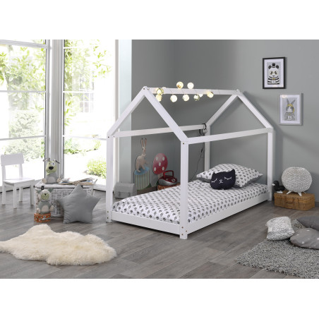 Lit ATREYU 90 x 200 cm - Pin massif, blanc