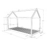 Lit ATREYU 90 x 200 cm - Pin massif, blanc