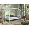 Lit avec grille ATREYU 90 x 200 cm - Pin massif, blanc
