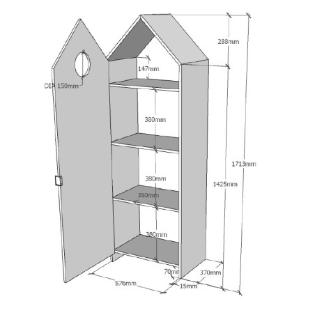 Armoire ZAZIE - MDF, rose