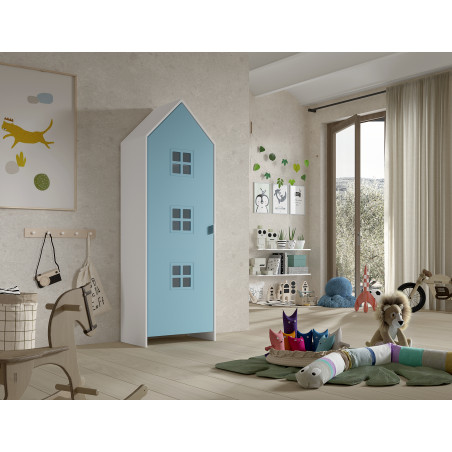 Armoire blue ballet ZAZIE - MDF, bleu