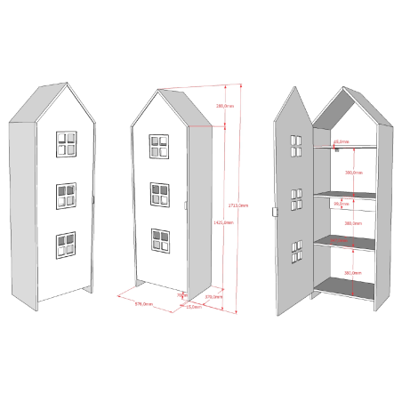 Armoire ZAZIE - MDF, blanc (laqué) - CSBR1314