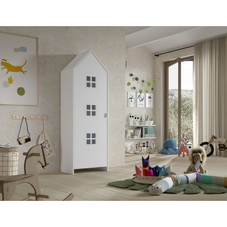 Armoire ZAZIE - MDF, blanc (laqué) - CSBR1314