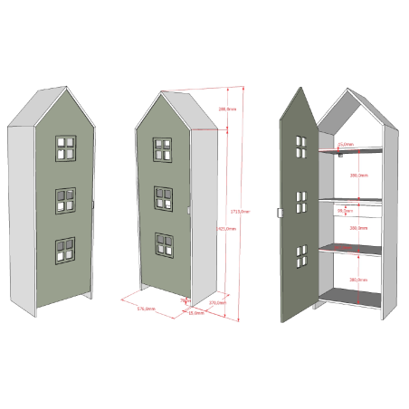 Armoire entangled ZAZIE - MDF, vert
