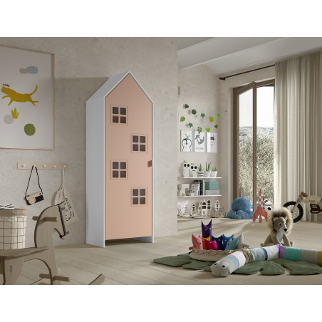 Armoire comfy ZAZIE - MDF, rose