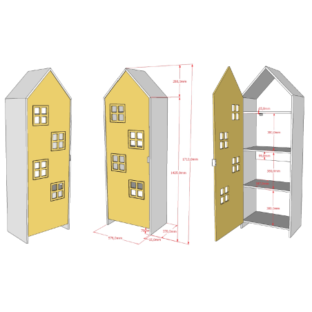Armoire more yellow ZAZIE - MDF, jaune