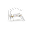 Lit cabane avec toboggan SEBASTIEN 90 x 200 cm - Pin scandinave, blanc