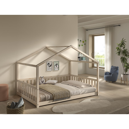 Lit sebastien lit cabane SEBASTIEN DUO 140 x 200 cm - Pin massif, nature