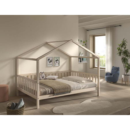 Lit sebastien lit cabane SEBASTIEN DUO 140 x 200 cm - Pin massif, nature